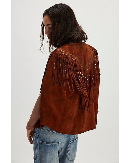 Nigel Preston Brown Suede Ponch Top