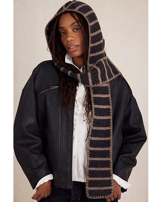 Free People Black Sammi Stripe Balabonnet