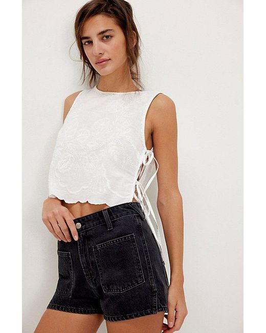 Free People White Bettie Sailor Shorts