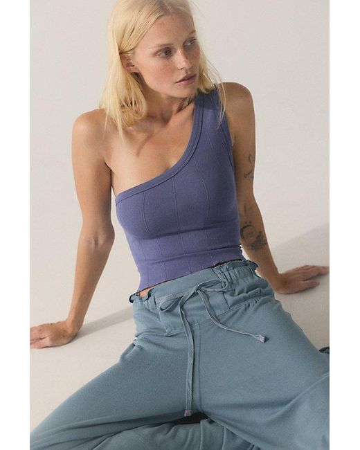 Intimately By Free People Blue So Soft Seamless Modal Asymmetrical Cami By