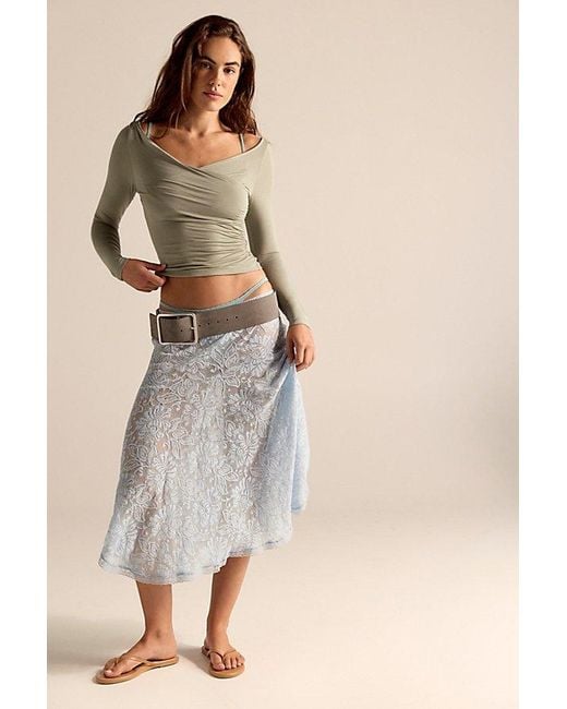 Intimately By Free People Green That's A Wrap Layering Long Sleeve By