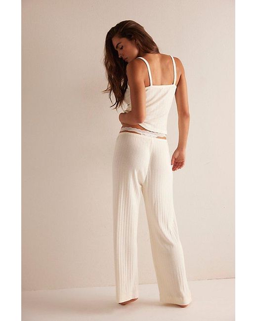 DONNI. Natural The Pointelle Simple Crop Pants
