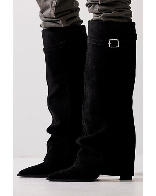 Free People Black Felicity Foldover Boots