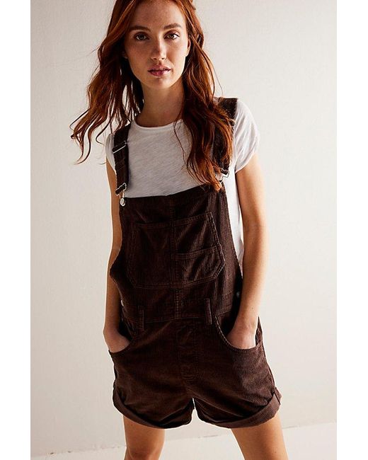 Free People Multicolor We The Free Ziggy Cord Shortalls