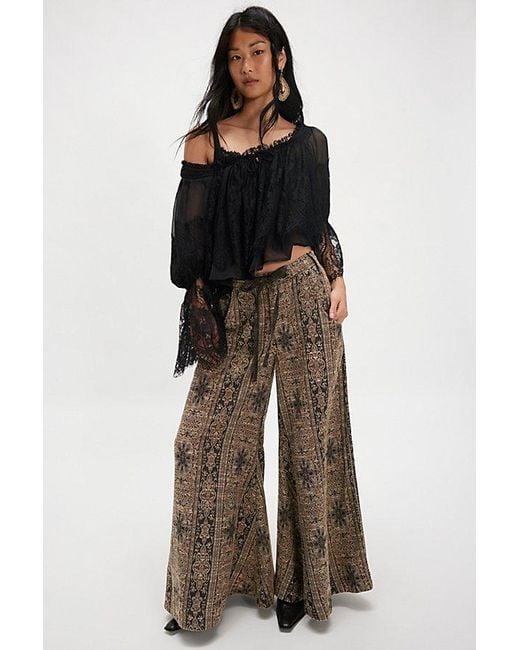 Free People Brown Dahlia Wide-Leg Pants