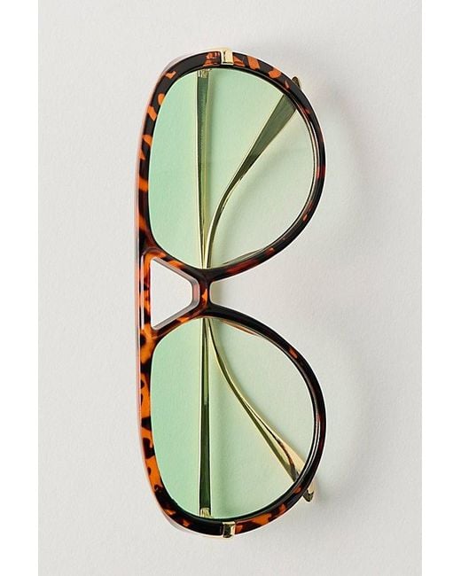Free People Multicolor Sunday Afternoon Oversized Aviator Sunglasses