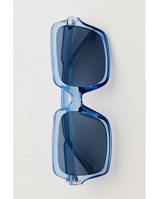 Free People Blue Wren Square Sunglasses