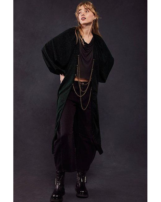Free People Black Slow Motion Kimono At In Absinthe, Size: Xs/s