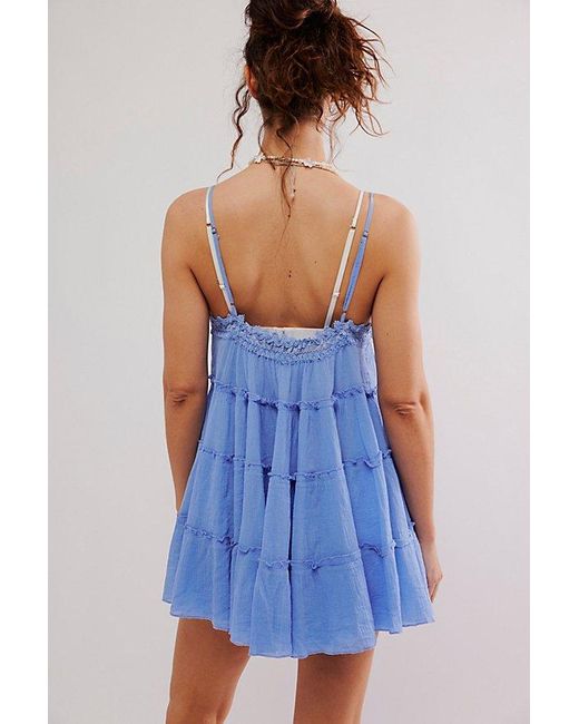 Intimately By Free People Blue Sunsetter Mini Slip
