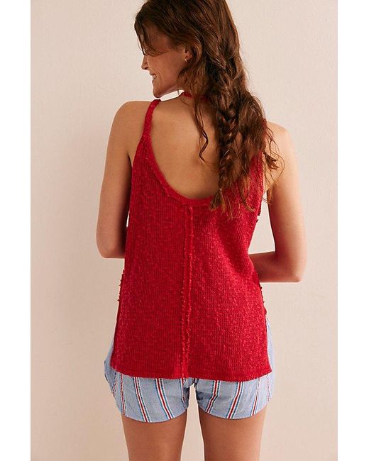 Free People Red Don't Go Tank Top