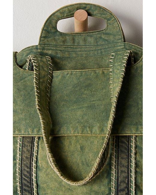 Free People Green Cordes Canvas Tote