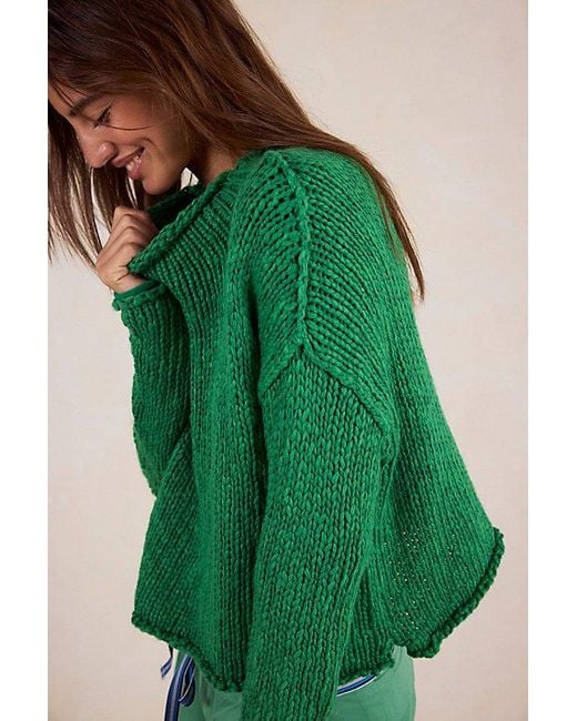 Free People Green Opal Rollneck Knit Jumper