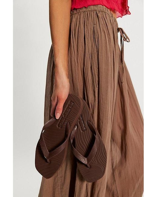 Sleeper Brown Tapered Platform Flip Flops