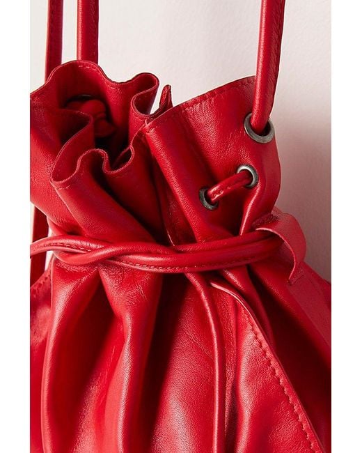 Free People Red Lucy Leather Pouch