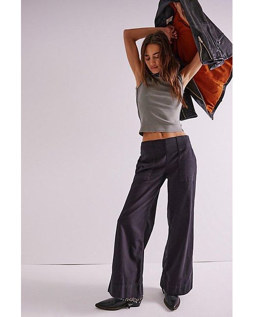 Free People Black Breezy Denim Pull-On Jeans