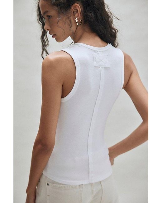 Free People White We The Free Neria V-Neck Tank Top
