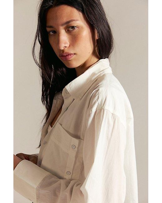 Free People Natural Hallie French Cuff Shirt