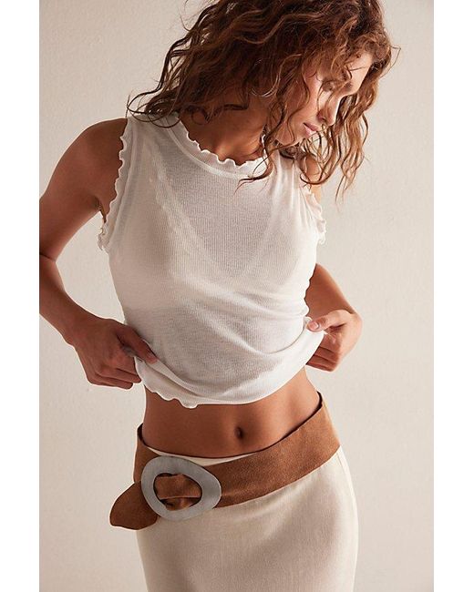 Free People Brown Close To Home Muscle Tee
