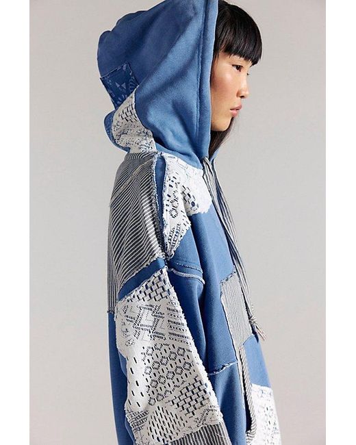 Free People Blue We The Free Tattered Romance Hoodie