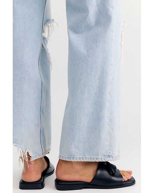 Pavement Blue Tula Tassel Sandals By