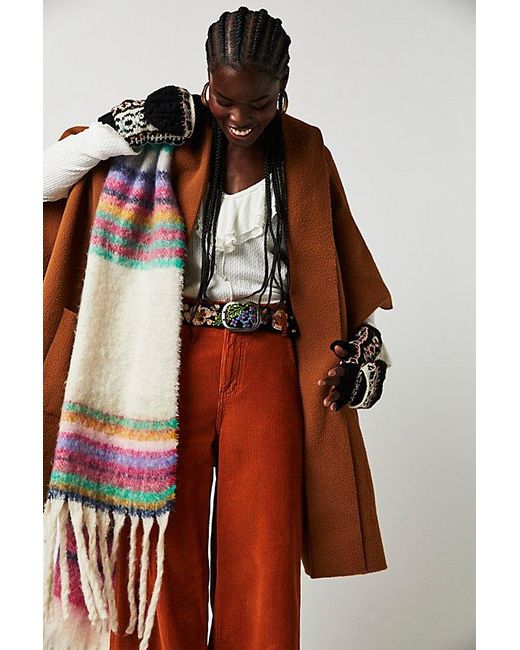 Free People Red All I Need Cozy Hooded Kimono At In Tobacco