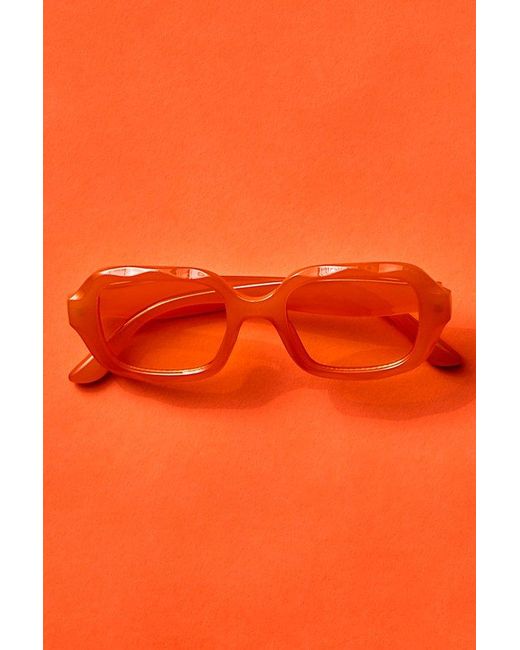 Free People Orange Alta Square Sunglasses