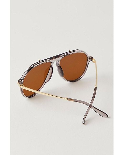 Free People Brown Ventura Oversized Aviator Sunglasses