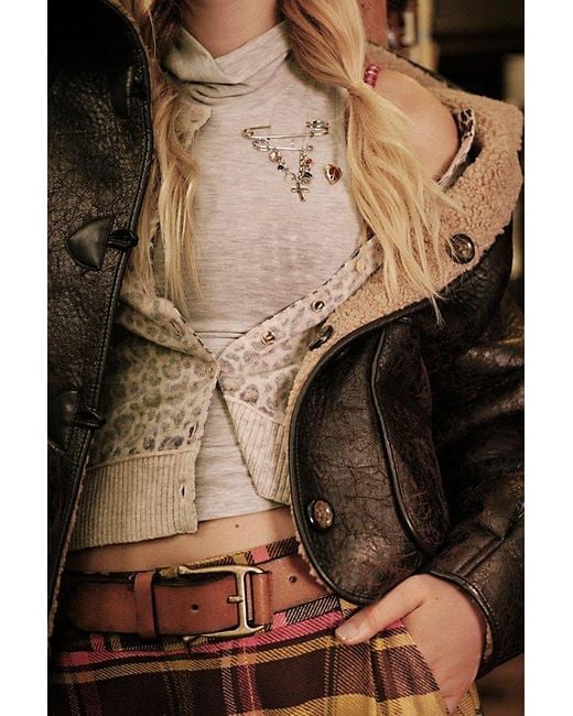 Free People Brown Nocturnal Patterned Cardi