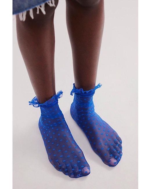 Only Hearts Blue Over-the-knee Ruffle Socks