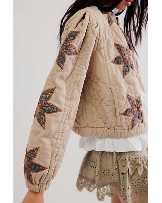Free People Brown Quinn Quilted Jacket