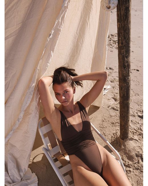 Free People Riot Swim Echo One piece In Chocolate Brown Lyst