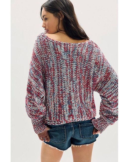 Free People Red Horizon Knit Pullover