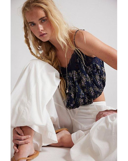 Free People Blue Blair Bubble Top