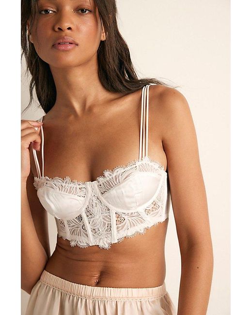 Intimately By Free People Brown Out And About Longline Corset Underwire Bra By