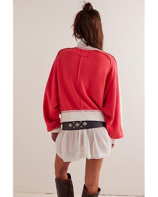 Free People Red We The Free I'M Yours Turtle Zip-Up