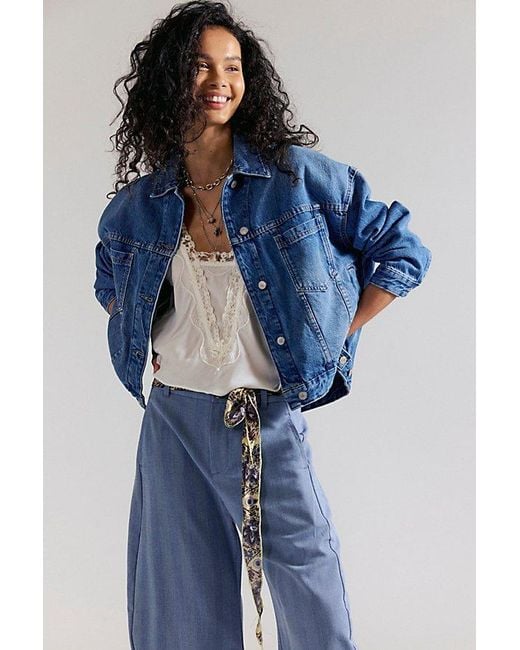 Free People Blue We The Free Opal Swing Denim Jacket
