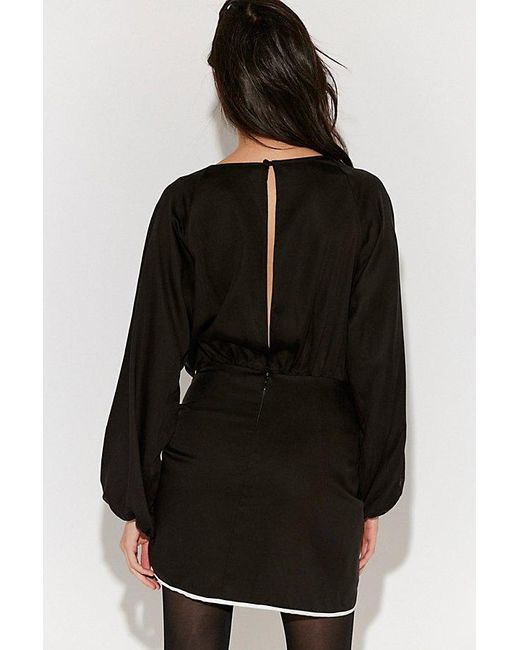 Third Form Black Linger Batwing Mini Dress