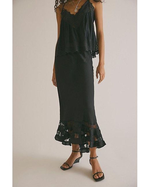 Intimately By Free People Blue Long Lost Lover Maxi Slip Skirt