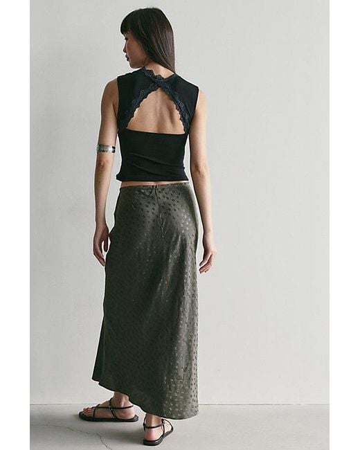 Free People Green Bonita Solid Maxi Skirt