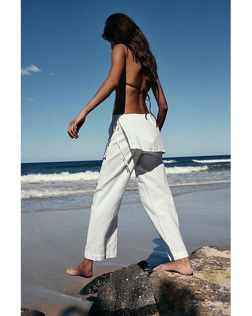 free-est Blue Aqualuna Linen Skants By