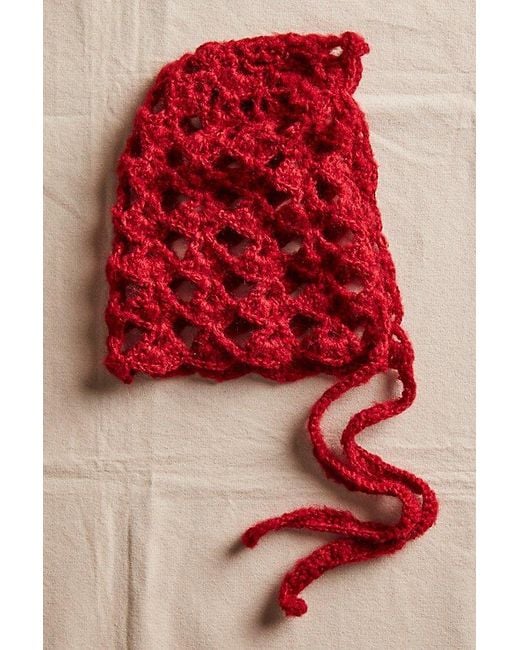 Free People Red Sweetie Bonnet