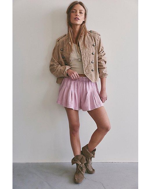 Free People Pink Croquet Shorties