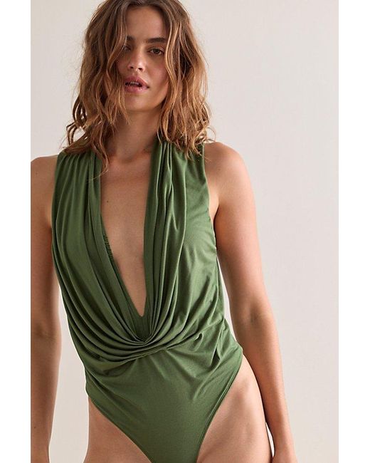 Intimately By Free People Green We'Re Going Out Bodysuit By