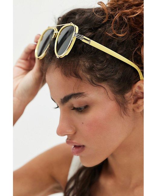 Free People Black Wesley Oversized Aviator Sunglasses