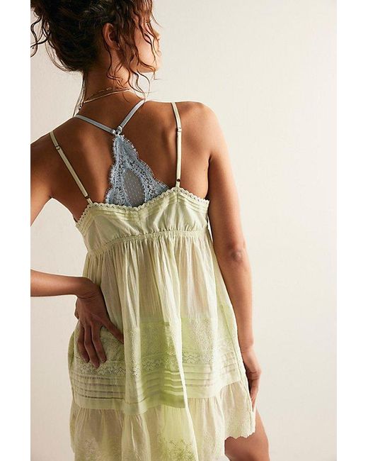 Intimately By Free People Green Play Nice Mini Slip Dress By