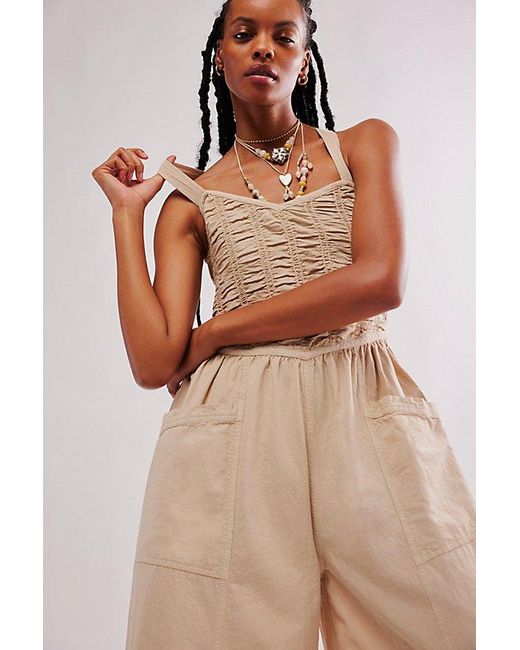 Free People Natural Forever And Always Ruched One-piece