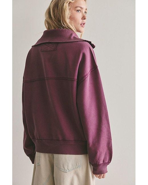Free People Purple Parker Half-Zip Pullover