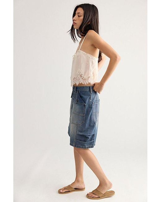 Free People Blue We The Free Mikie Long Shorts