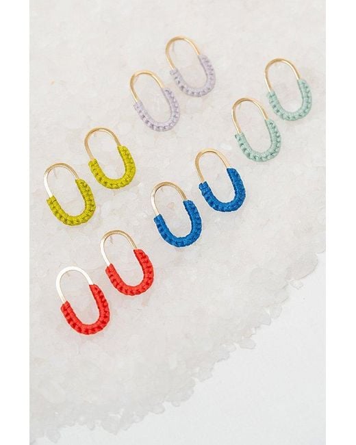 Twenty Two West Blue Mini Macramé Link Earrings