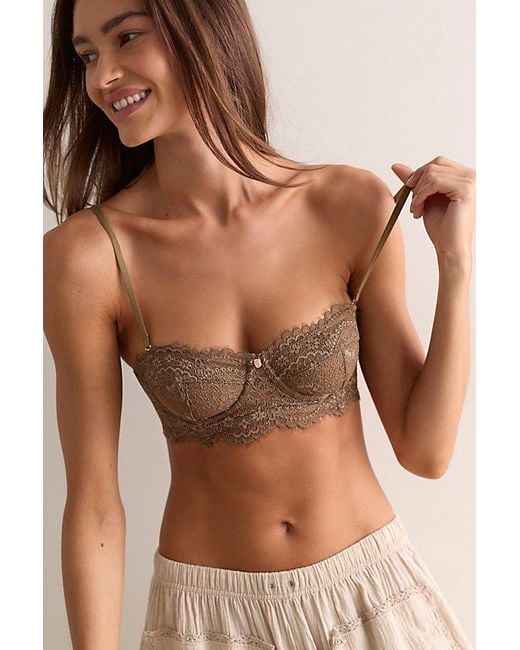 Intimately By Free People Brown Sweet Escapes Balconette Underwire Bra By